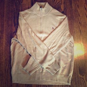 Camel color knit sweater 1/4 zipper pullover